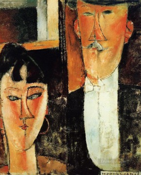  couple Works - bride and groom the couple Amedeo Modigliani